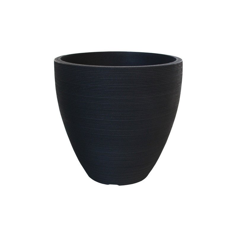 Maceta Rustica Redonda Plomo 40x39cm Liviana Resistente Uv