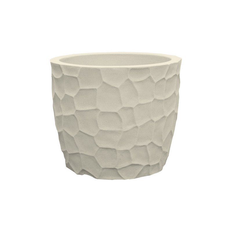 Maceta Redonda Prisma Color Cemento 52x42cm Liviana