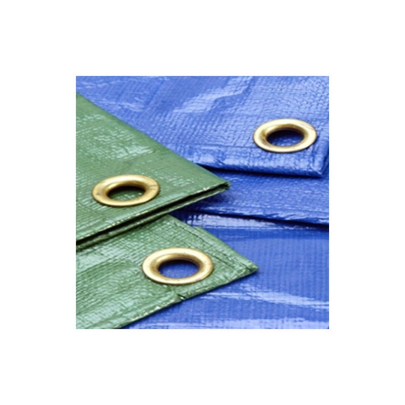 Rafia Lona Cubre Cerco 2x50 M Azul Plateado Ojal De Aluminio