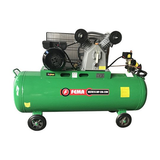 Compresor a correa 120 Litros 3 Hp 220v 8 bar marca Fema