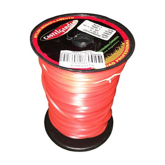 Rollo Tanza Cuadrada Desmalezadora 3 Mm 1 Kg Castel Garden