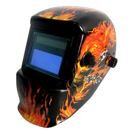 Máscara Automatica Soldar Visor 92x42 Careta Fuego Negro