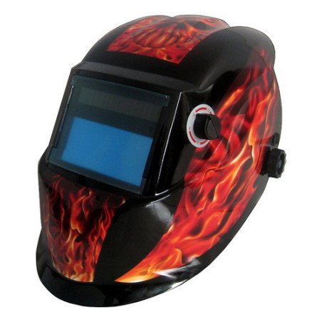 Máscara Automatica Soldar Visor 98x45 Rojo Negro Careta