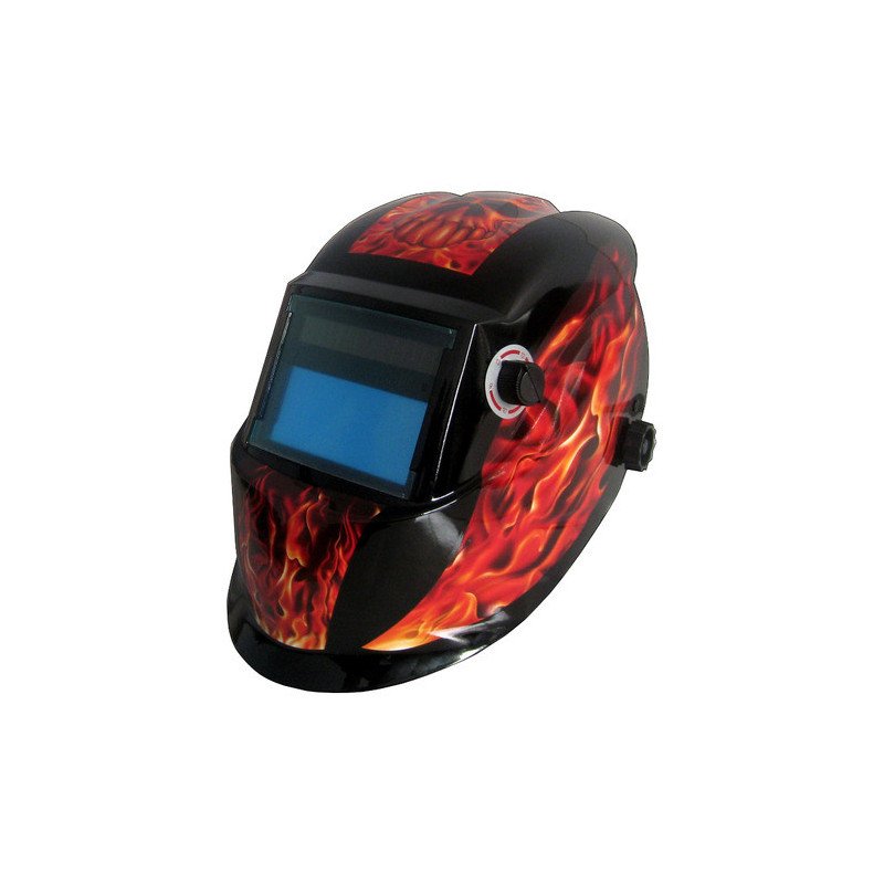 Máscara Automatica Soldar Visor 98x45 Rojo Negro Careta