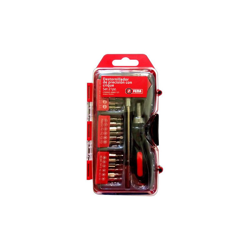 Set Destornillador Precision Crique Fema Kit 21 Puntas 25 Mm