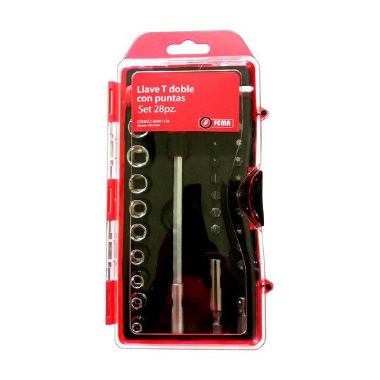 Set Destornillador C Crique Fema + Kit 28 Puntas Piezas 25mm