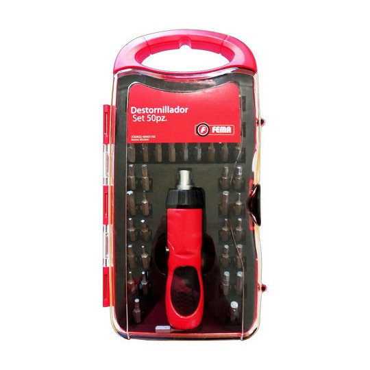 Set Destornillador Crique 3 Posiciones 50 Piezas 25mm Fema