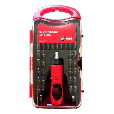 Set Destornillador Crique 3 Posiciones 50 Piezas 25mm Fema