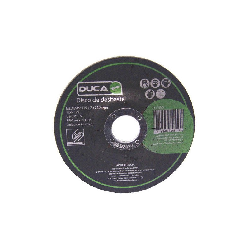 Disco Corte Centro Deprimido 115 X 7,0 X 22,2 Caja 25 Unid.
