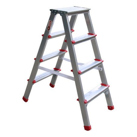 Escalera Plegable Aluminio Doble Lado 87 Cm 95kg 4 Peldaños