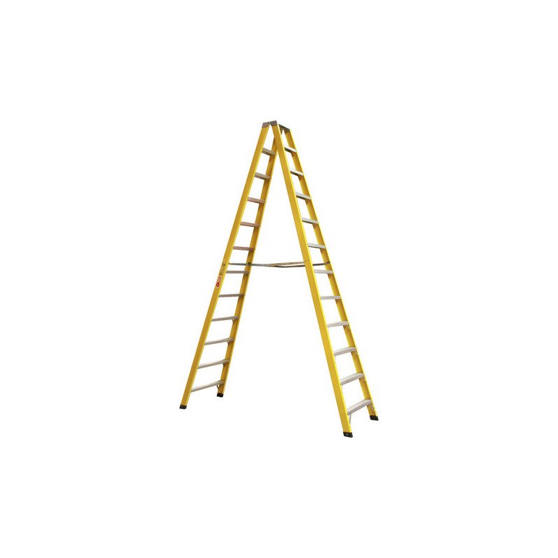 Escalera Plegable Fibra De Vidrio Doble Lado 366 Cm 150 Kg