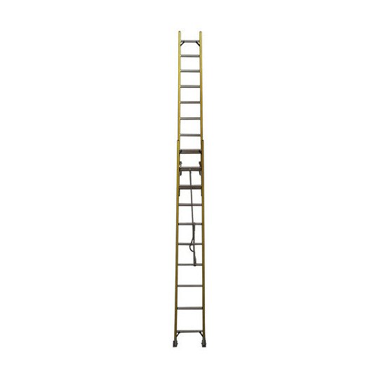 Escalera Extensible Fibra De Vidrio 2x10 Peldaños 314/528 Cm