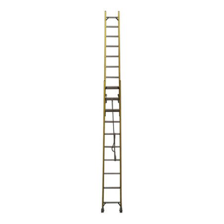 Escalera Extensible Fibra De Vidrio 2x10 Peldaños 314/528 Cm