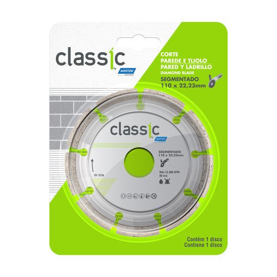 Disco Diamantado Norton Linea Clasic Segmentado 110x7,5x22,2
