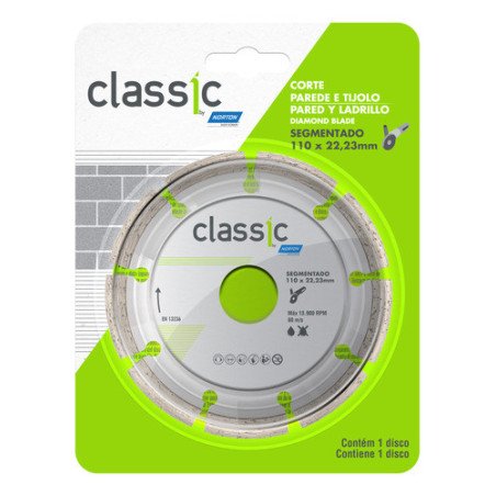 Disco Diamantado Norton Linea Clasic Segmentado 110x7,5x22,2