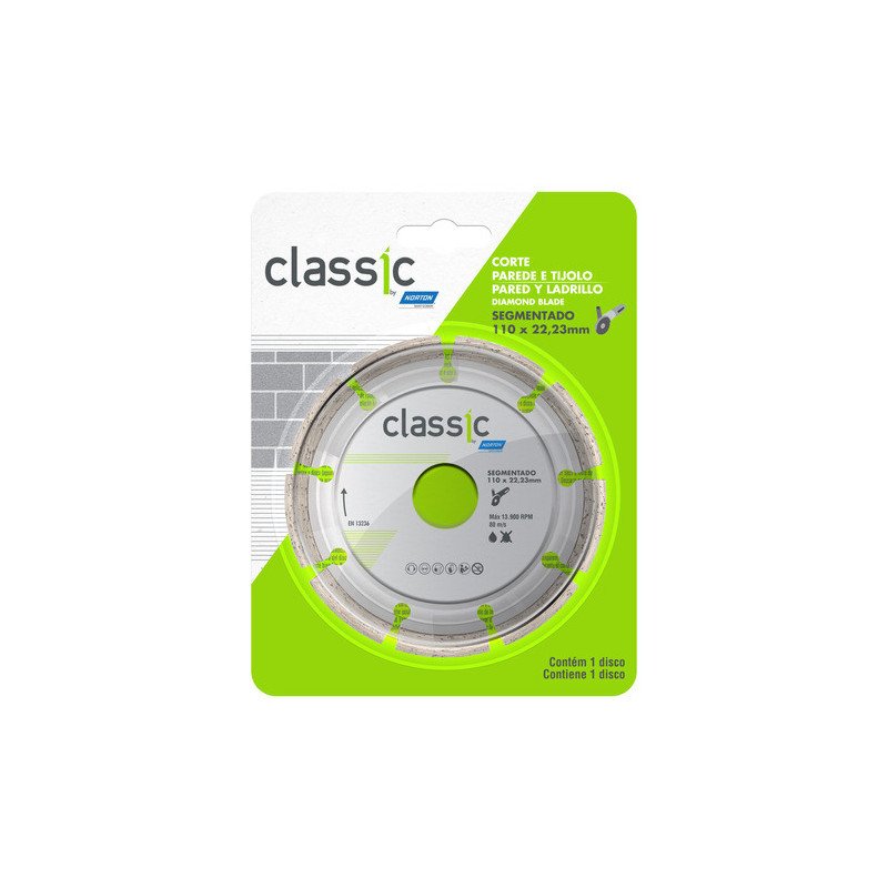 Disco Diamantado Norton Linea Clasic Segmentado 110x7,5x22,2