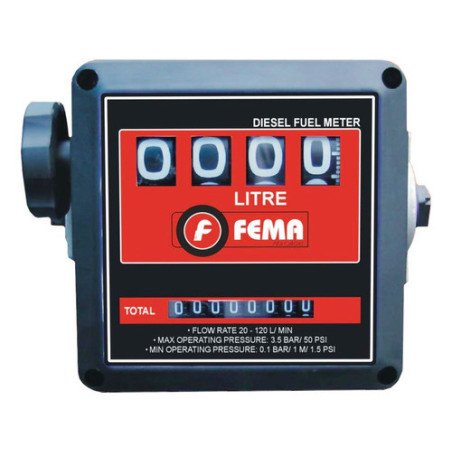 Cuentalitros Fema Alumino 4 / 8 Digitos 1 En Totalizador