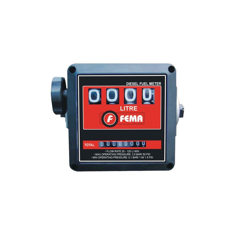 Cuentalitros Fema Alumino 4 / 8 Digitos 1 En Totalizador