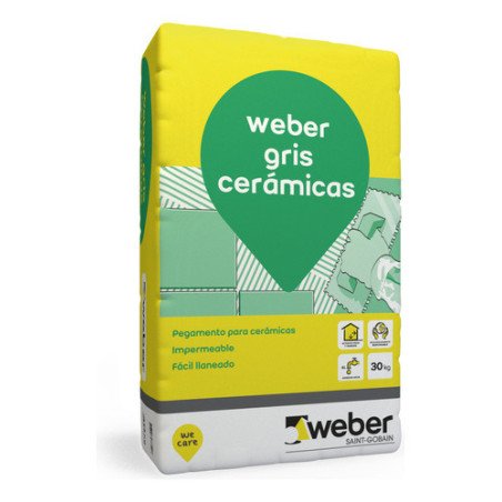 Weber Pegamento P / Ceramico Interior Gris 30 Kg
