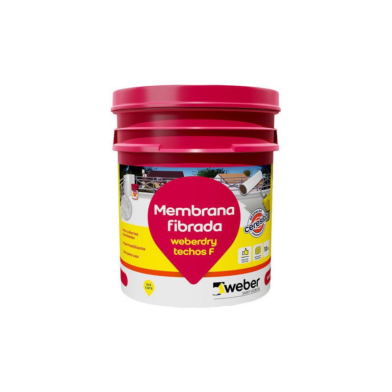 Weber Membrana Líq. Impermeabilizantes 10 Kg Blanco Y Teja