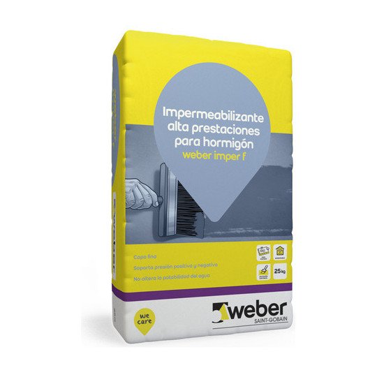 Weber Imper F Mortero Antihumedad Capa Fina 25 Kg Gris