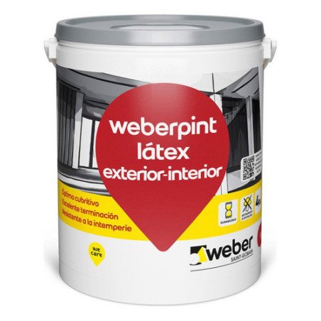 Pintura Latex Weberprint Interior Exterior 20kg Blanco Lavable