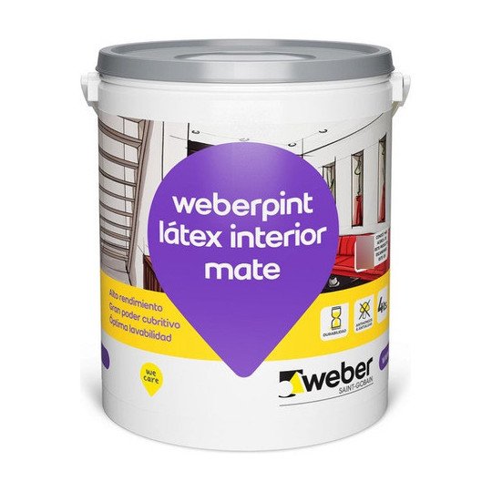 Pintura Latex Weber Print Interior X 36 Litros Blanco Mate