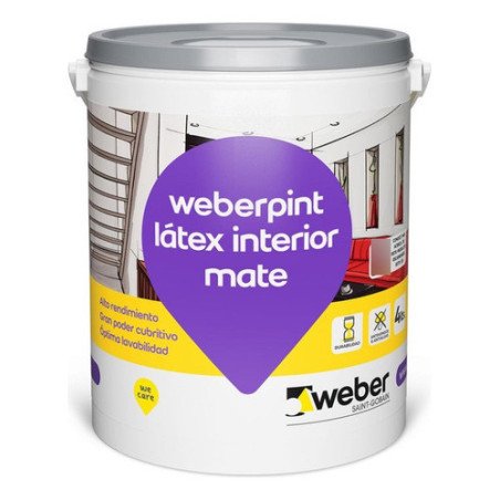 Pintura Latex Weber Print Interior X 36 Litros Blanco Mate