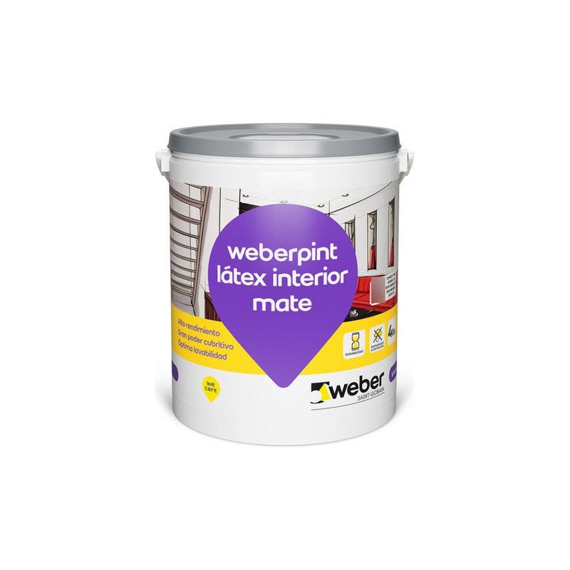 Pintura Latex Weber Print Interior X 36 Litros Blanco Mate