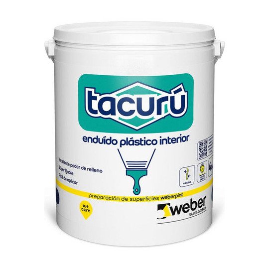 Enduido Plastico Marca Tacuru Pared Interior 10 Lts Blanco