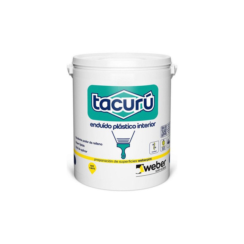 Enduido Plastico Marca Tacuru Pared Interior 10 Lts Blanco