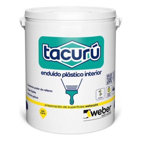 Enduido Plastico Marca Tacuru Pared Interior 20 Lts Blanco