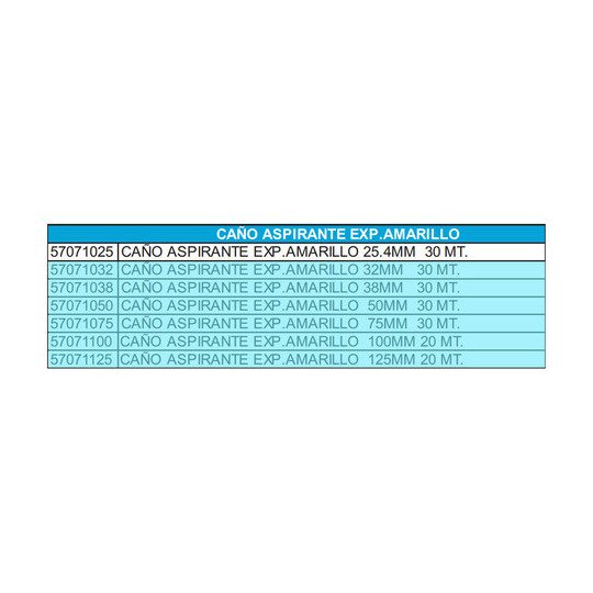 Manguera Aspiración Expulsión Amarilla Tecnocom 25.4mm 30mt