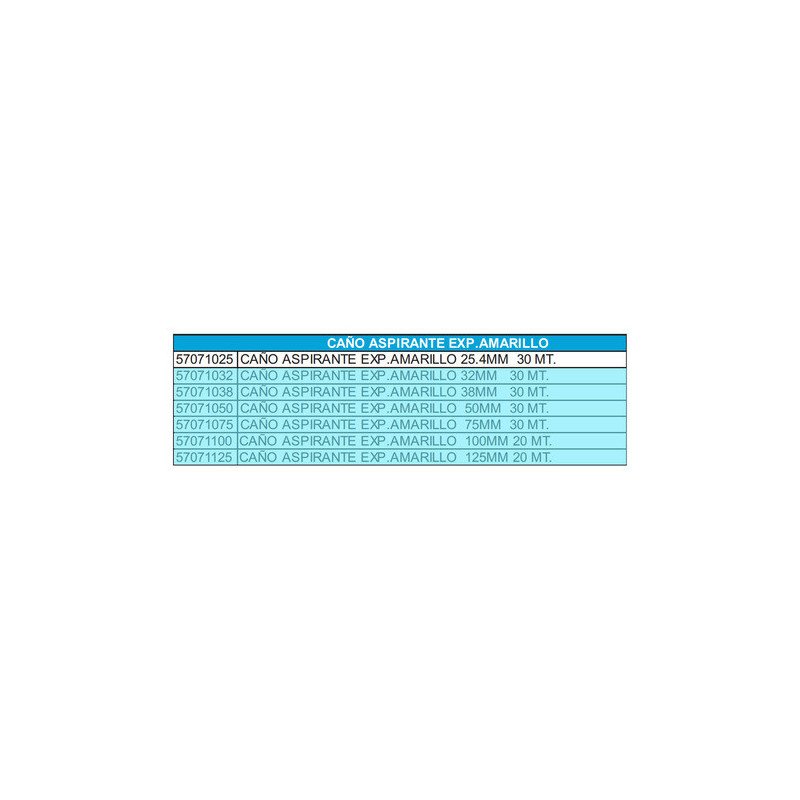 Manguera Aspiración Expulsión Amarilla Tecnocom 25.4mm 30mt