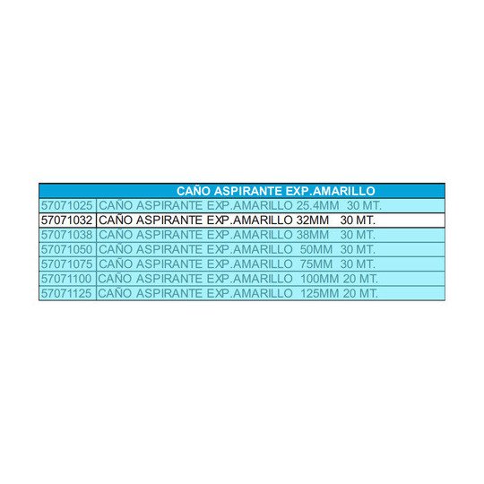 Manguera Aspiración Expulsión Amarilla Tecnocom 32mm 30mt