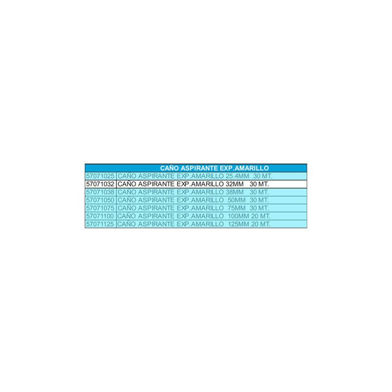 Manguera Aspiración Expulsión Amarilla Tecnocom 32mm 30mt