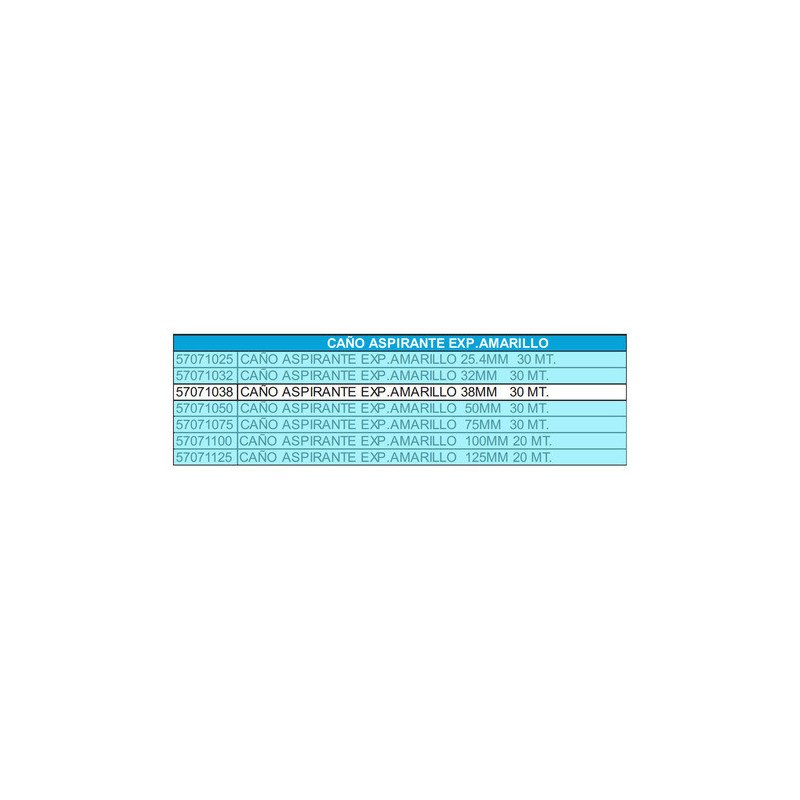Manguera Aspiración Expulsión Amarilla Tecnocom 38mm 30mt