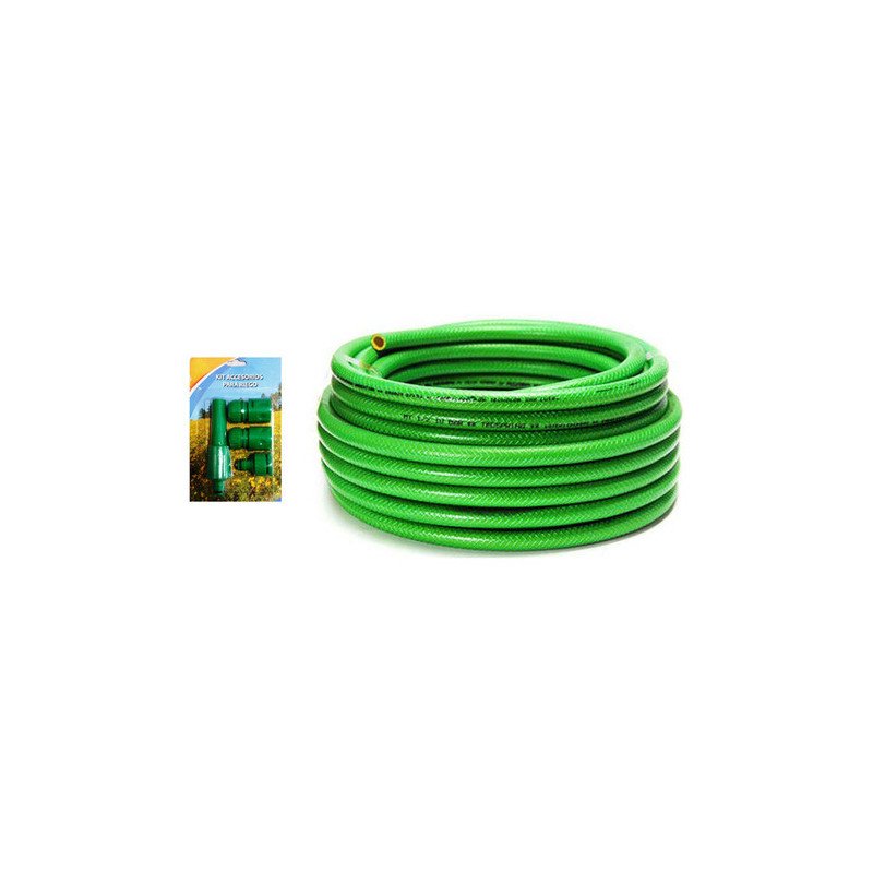 Manguera Riego Verde 5bar 1 / 2 Pulgadas 15mt + Kit Conexión