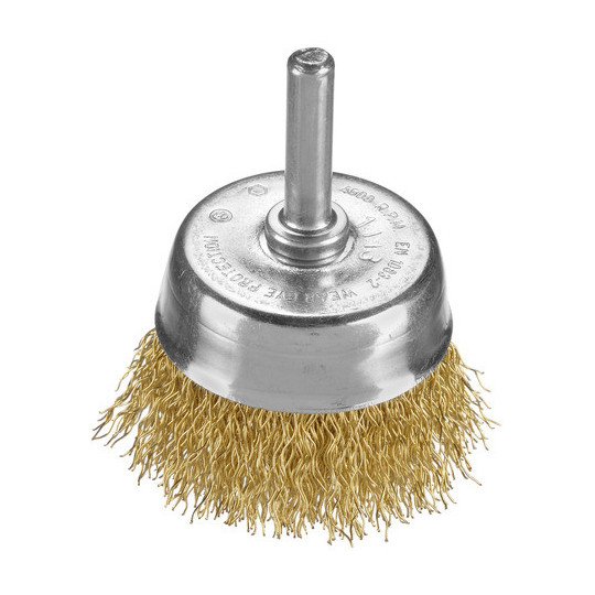 Cepillo Copa Ondulado Con Vastago Acero Latonado 50x17 / 0,3