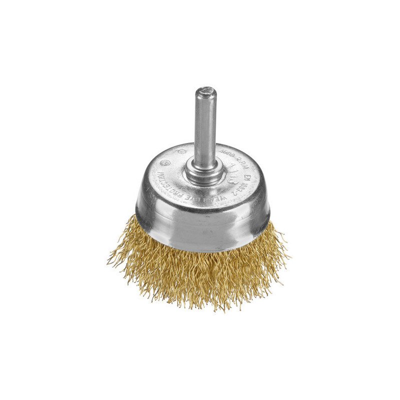 Cepillo Copa Ondulado Con Vastago Acero Latonado 50x17 / 0,3