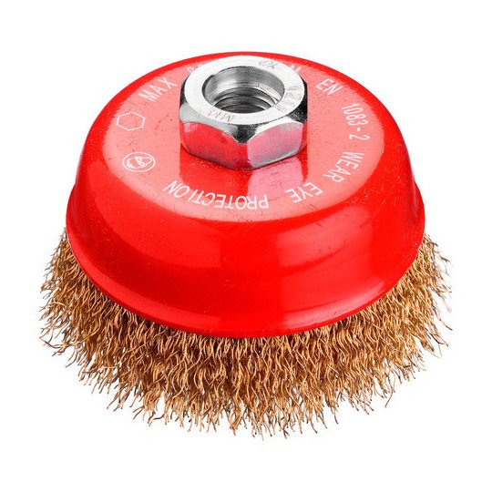 Cepillo Copa Ondulado Acero Latonado D 125 X M14 / 0,3