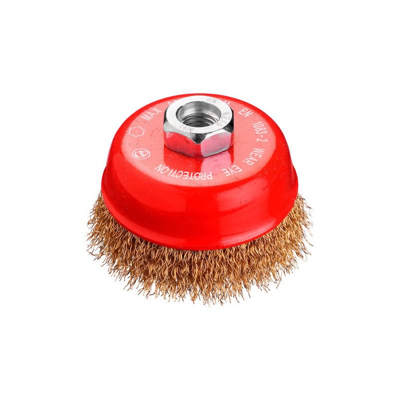 Cepillo Copa Ondulado Acero Latonado D 125 X M14 / 0,3