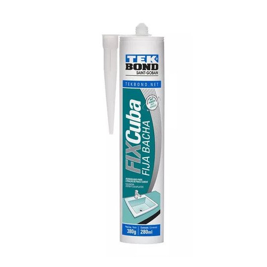 Sellador Fijador Adhesivo Silicona Fix Cuba Cont 380gr Tekbond