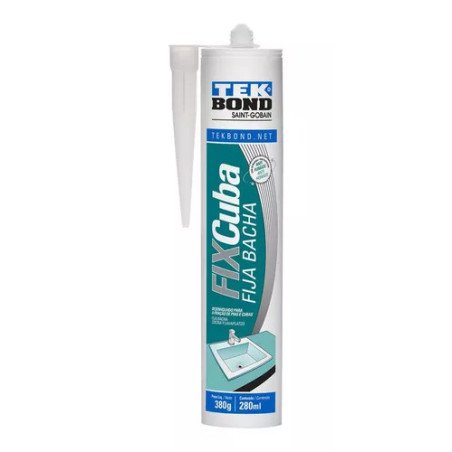 Sellador Fijador Adhesivo Silicona Fix Cuba Cont 380gr Tekbond