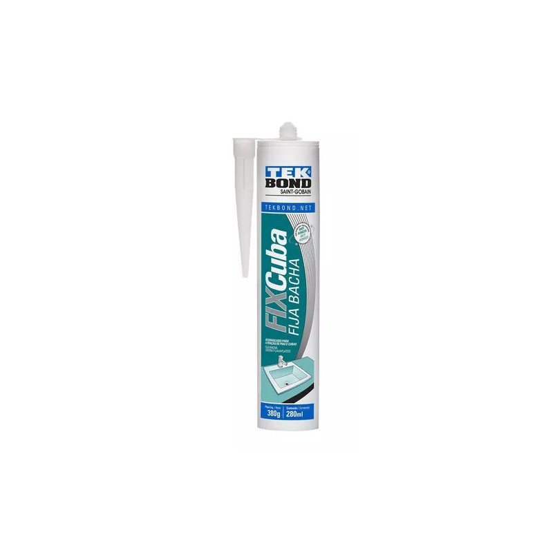 Sellador Fijador Adhesivo Silicona Fix Cuba Cont 380gr Tekbond