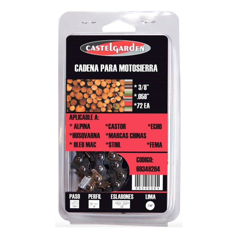 Cadena Motosierra Armada Castel Garden 3/ 8 Original Cadenas
