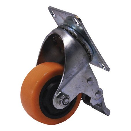 Rueda Fema 100 Mm X 32 Mm Base Giratoria Pvc Freno