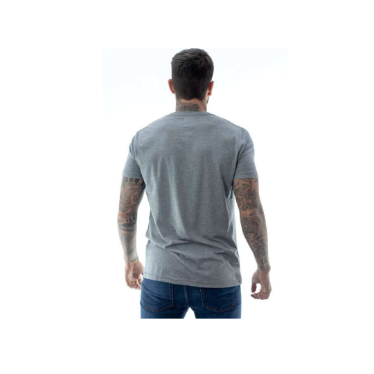 Remera Básica Gris Melange Escote Redondo Lisa (S al XL)