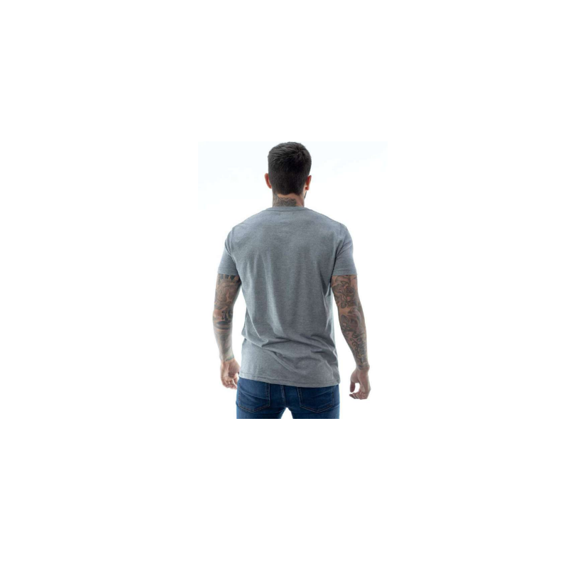 Remera Básica Gris Melange Escote Redondo Lisa (S al XL)