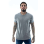 Remera Básica Gris Melange Escote Redondo Lisa (S al XL)